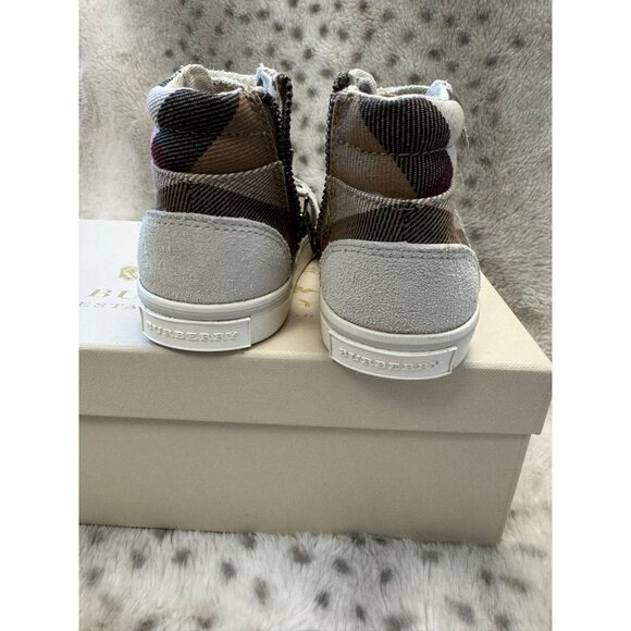 Burberry Scarpa Tennis Sneakers - Toddler Size 19 Light Trench Plaid Canvas - Picture 10 of 10